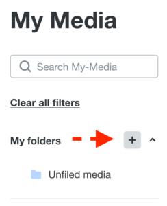 image highlighting the add icon to create a new folder